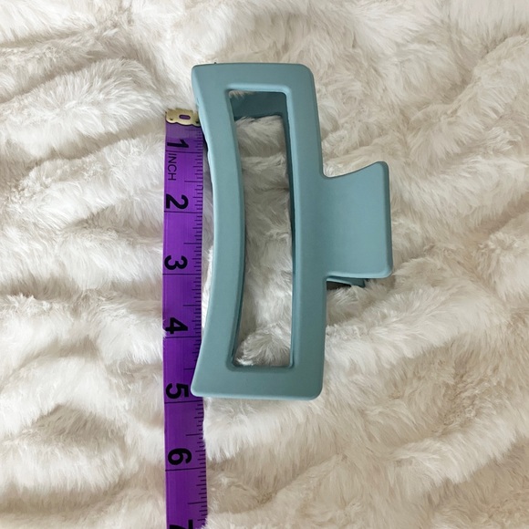 NEW Trendy Jumbo Large Rectangle Hair Claw Clip Pastel Dusty Blue - Picture 2 of 3